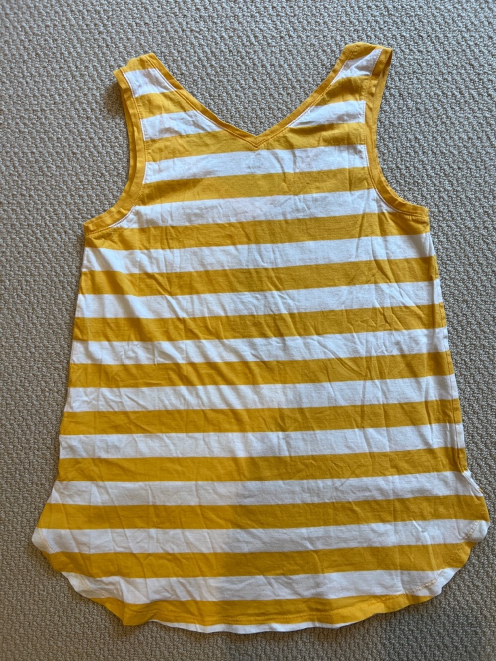 GAP Maternity Yellow White Stripe Tank Top V Neck Spring Summer - Picture 4 of 4